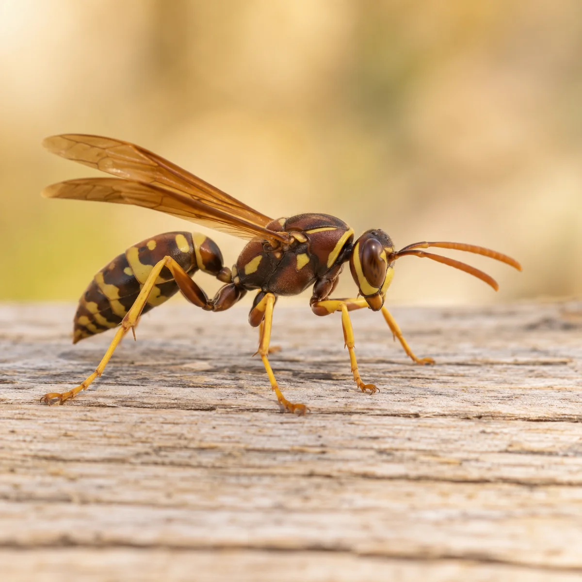 Illustrative paper wasp on timber